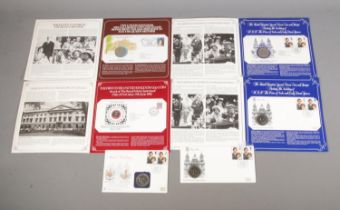 A small collection of mostly Danbury mint commemorative coin covers to include The First Ever United