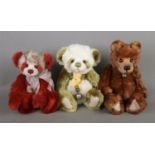 Three Charlie Bears jointed teddy bears designed by Isabelle Lee to include Rodley (CB104717B), Ruby
