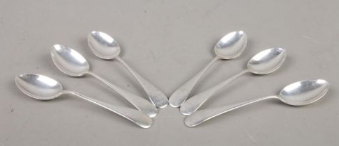 A set of six teaspoons, assayed for Sheffield, 1933 by Thomas Turner & Co. Total weight: 74g.
