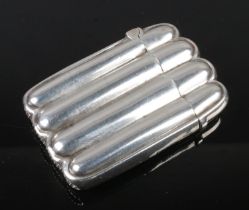 A silver novelty bullet style vesta case assayed Birmingham 1888, 17g. Very minor scratches and