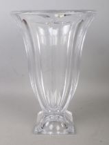 A large Bohemia glass centre piece vase. Approx. height 36.5cm.