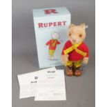 A boxed limited edition Steiff Rupert Bear 653599 with certificate of authenticity. No. 277/1973.