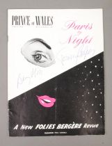 A Paris by Night A New Folies Bergere Revue programme for the Prince of Wales theatre, signed by