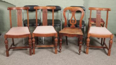 A quantity of assorted chairs, to include chromed nursing and examples featuring carved front