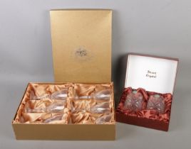 Two sets of boxed crystal glassware to include pair of Stuart Crystal tumblers and set of six