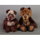 Two Charlie Bears jointed teddy bears designed by Isabelle Lee: Gareth (CB104710) and Kit (