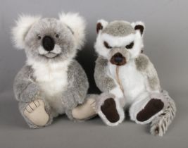 Two Charlie Bears jointed teddy bears formed as animals designed by Isabelle Lee to include Bandit