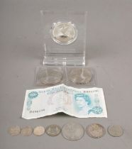 A silver Proof United Nations 1974 Peace medal together with a small collection of coins including