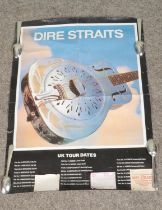 A Dire Straits 'Brothers in Arms' tour poster along with three concert tickets each dated for 1985.