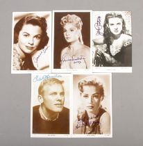 A collection of singed monochrome photocards, mostly Picturegoer Series Postcards, to include Jean