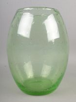 Keith Murray Stevens & Williams control bubble glass vase: Art Deco Keith Murray glass vase for