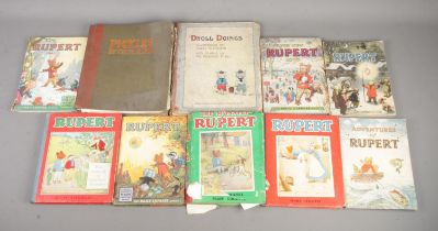 Cecil Aldin; Pickles, together with Droll Doings and a collection of vintage Rupert annuals,