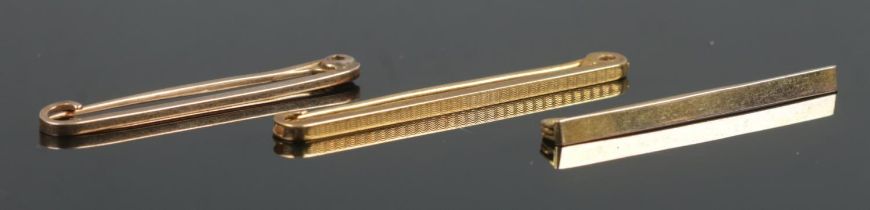 Three 9ct Gold tie pins/slides. Total weight: 4.6g