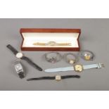 A collection of ladies wrist watches including Montine, Ingersoll Diamond Special set with white and