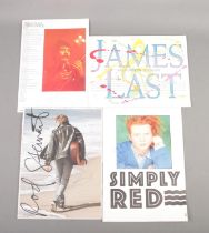 Four signed music tour programmes to include Rod Stewart Live The Life 2013, Simply Red (signed by