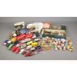 A collection of toys and games including a large variety of diecast vehicles including Corgi, Dinky,