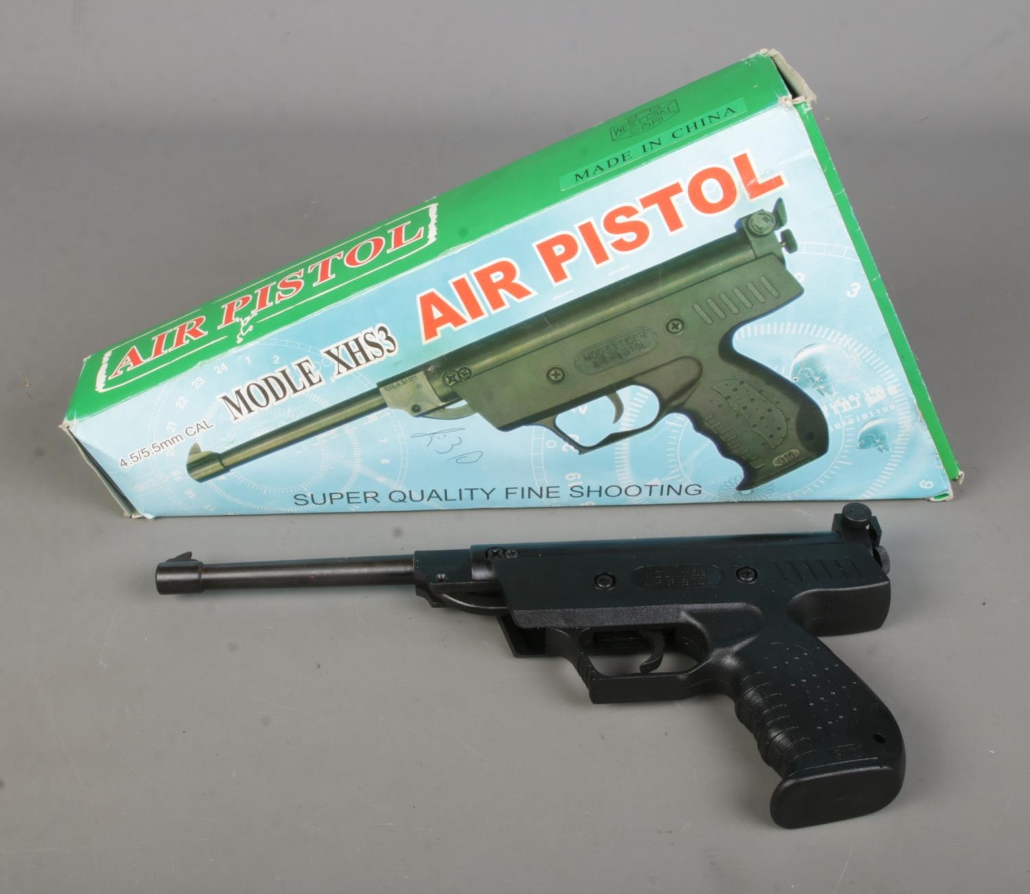 An SMK Westlake model XHS3 .22 air pistol, with original box.