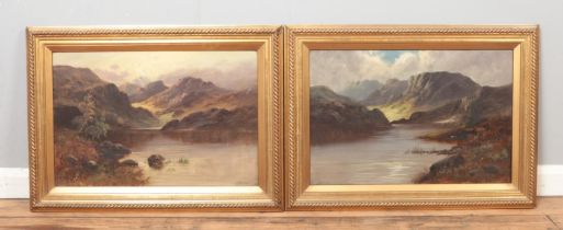 F. Walters (British, 19th Century), Two gilt framed oil on canvas paintings depicting Scottish