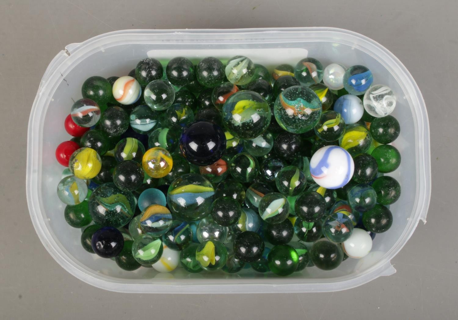 A good collection of vintage glass marbles.