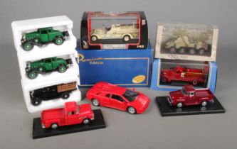 A boxed Welly Premium Edition Lamborghini Diablo together with a 1939 American LaFrance B-550RC of