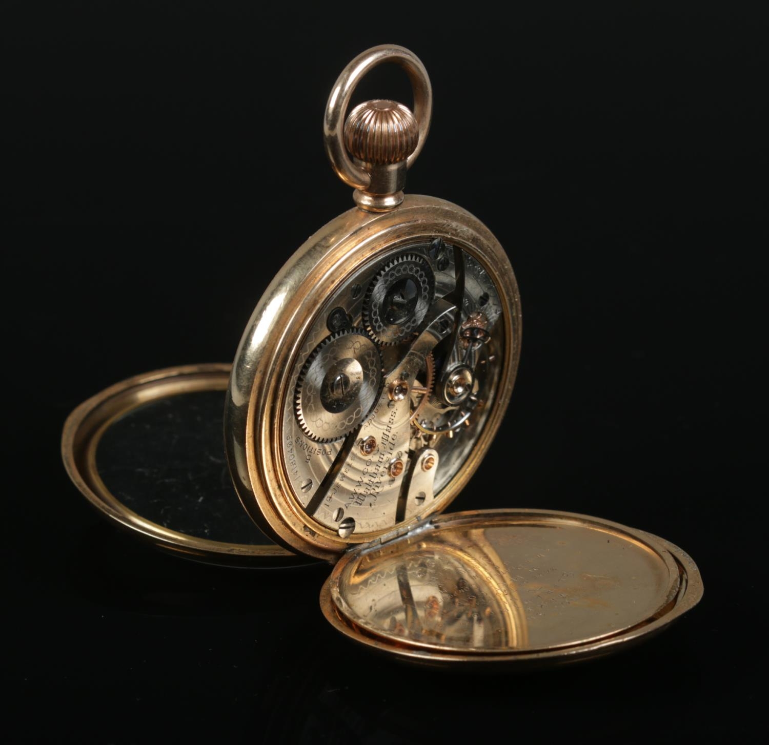 A gold plated open face pocket watch, with Roman Numeral face and subsidiary second dial. The 19 - Image 2 of 3