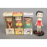 Four novelty Betty Boop bobble head figures to include three boxed Funko Wacky Wobblers: Hula Boop