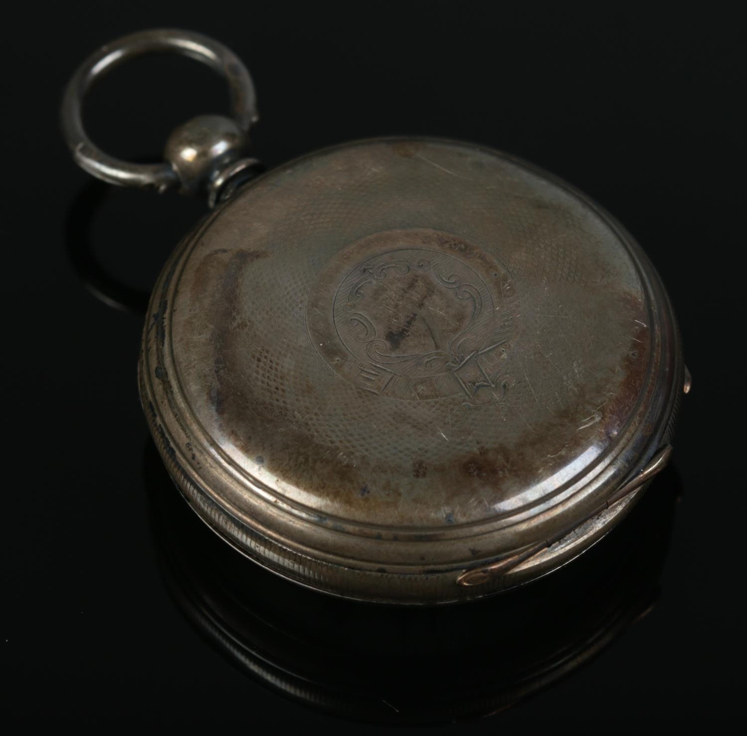 A Victorian silver open face pocket watch, with movement for Adam Burdess, Coventry; 10342. - Image 2 of 4