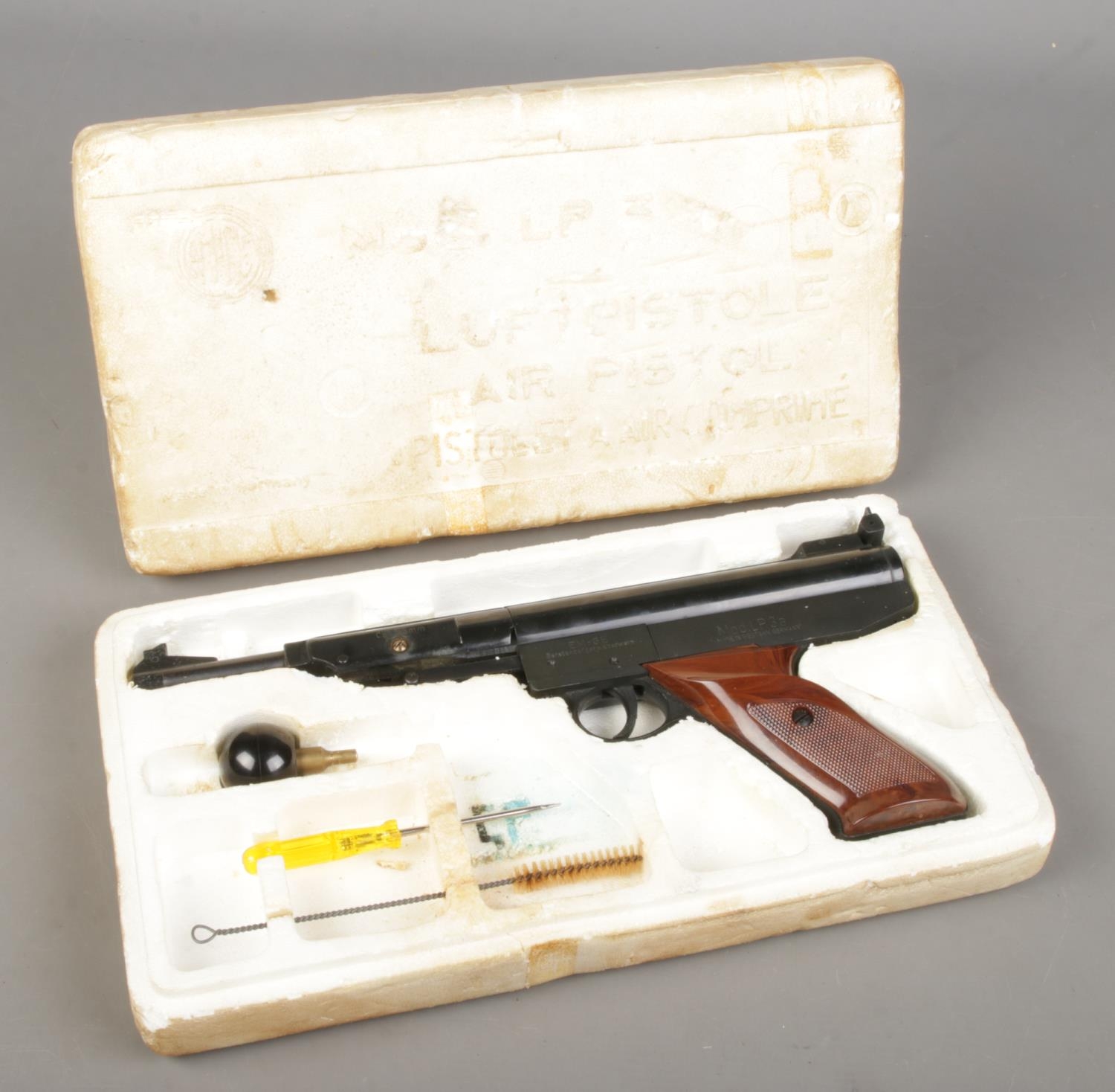 A German EM GE break barrel air pistol. Mod LP3a .22cal. 50669.