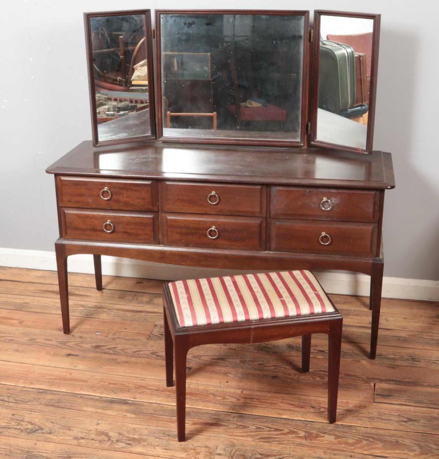 A Stag Minstrel dressing table and stool. - Image 2 of 2