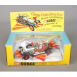 A boxed Corgi Toys 'Chitty Chitty Bang Bang' diecast model number 266. Features miniature figures