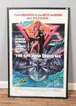A US James Bond "The Spy Who Loved Me" framed one sheet poster featuring artwork by Bob Peak.