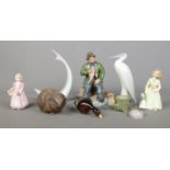 A collection of assorted ceramics, to include Royal Doulton 'A Good Catch' figure (HN 2258), Royal