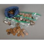 A good collection of British copper coins such as pennies and half pennies including Victorian
