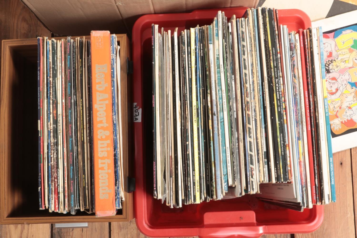 Three boxes of assorted vinyl records of mainly pop, rock and easy listening to include Dire - Image 3 of 3