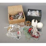 Two boxes of assorted costume jewellery to include large collection of beaded necklaces, earrings,