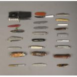 A large collection of folding pocket knives and accessories, to include S. Hibbert & Son,