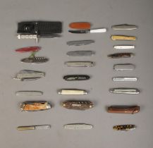 A large collection of folding pocket knives and accessories, to include S. Hibbert & Son,