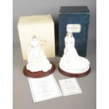 Two boxed Coalport ceramic bride figures to include Bride of the Year 1994 'Wedding Bells' and