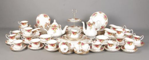 A very large collection of Royal Albert Old Country Roses dinnerwares. To include tea and coffee