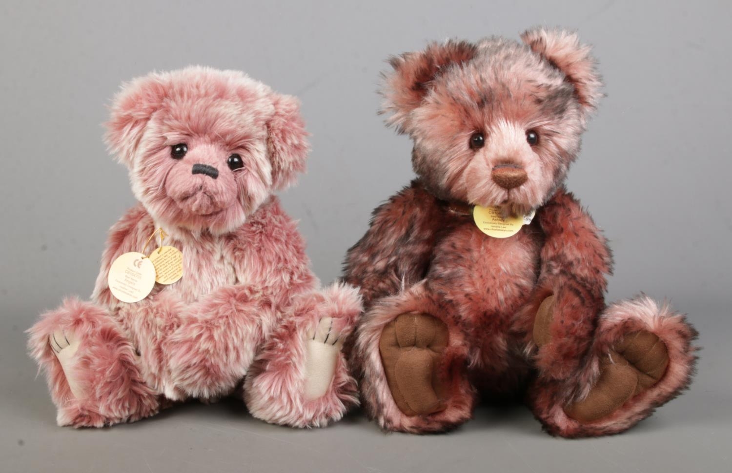 Two Charlie Bears jointed teddy bears. Angela (CB104705), and Ashley (CB104683). Both designed by