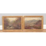 Two git framed oil on canvas paintings; one titled 'On the Hills', near Grassmere, Westmorland,