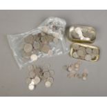 A collection of assorted British coins to include pre-1920's silver (23.7g), 1920-1947 half silver