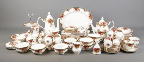 A good collection of Royal Albert Old Country Roses tea wares to include tea pots, coffee pot, vase,