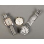 Three vintage mechanical watches. Includes Hamilton self winding, Avia manual and Camy manual.