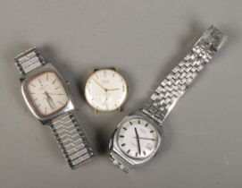 Three vintage mechanical watches. Includes Hamilton self winding, Avia manual and Camy manual.