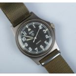 A South African MWC military style quartz wristwatch. Running.