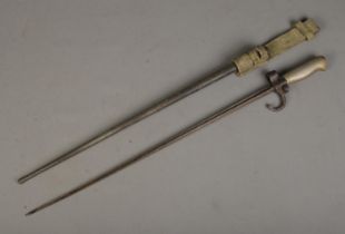 A French 1886 pattern Lebel bayonet and scabbard. CANNOT POST OVERSEAS.