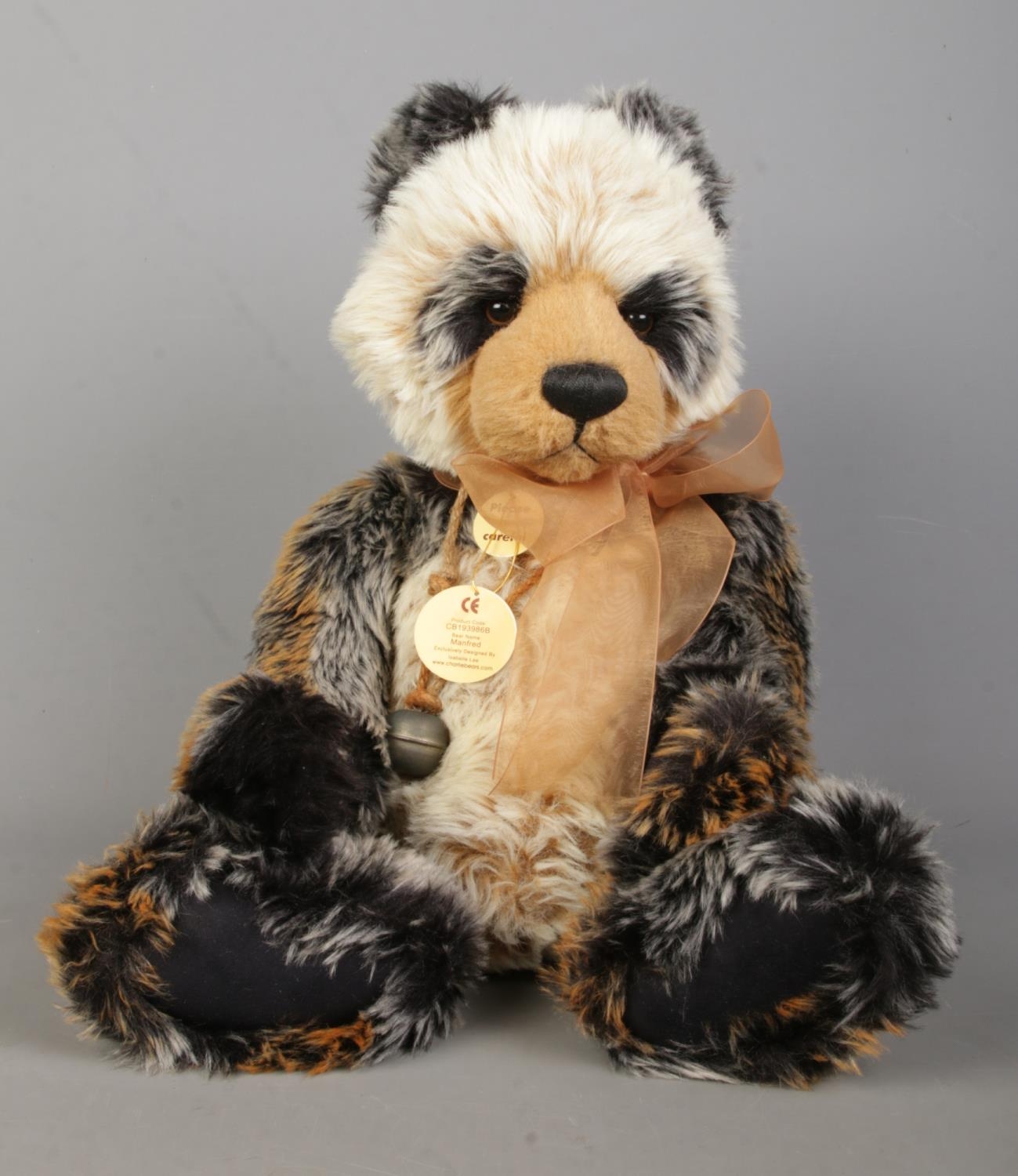 A Charlie Bears jointed teddy bear, Manfred the Panda. Exclusively designed by Isabella Lee. With