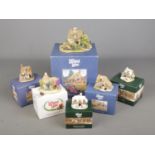 Six boxed Lilliput Lane models. Includes Cruck End, The Hop Pickers, Snowflake, Applejack Cottage,