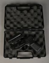 A Gamo P-23 CO2 air pistols in case fitted with telescopic sight. CANNOT POST OVERSEAS